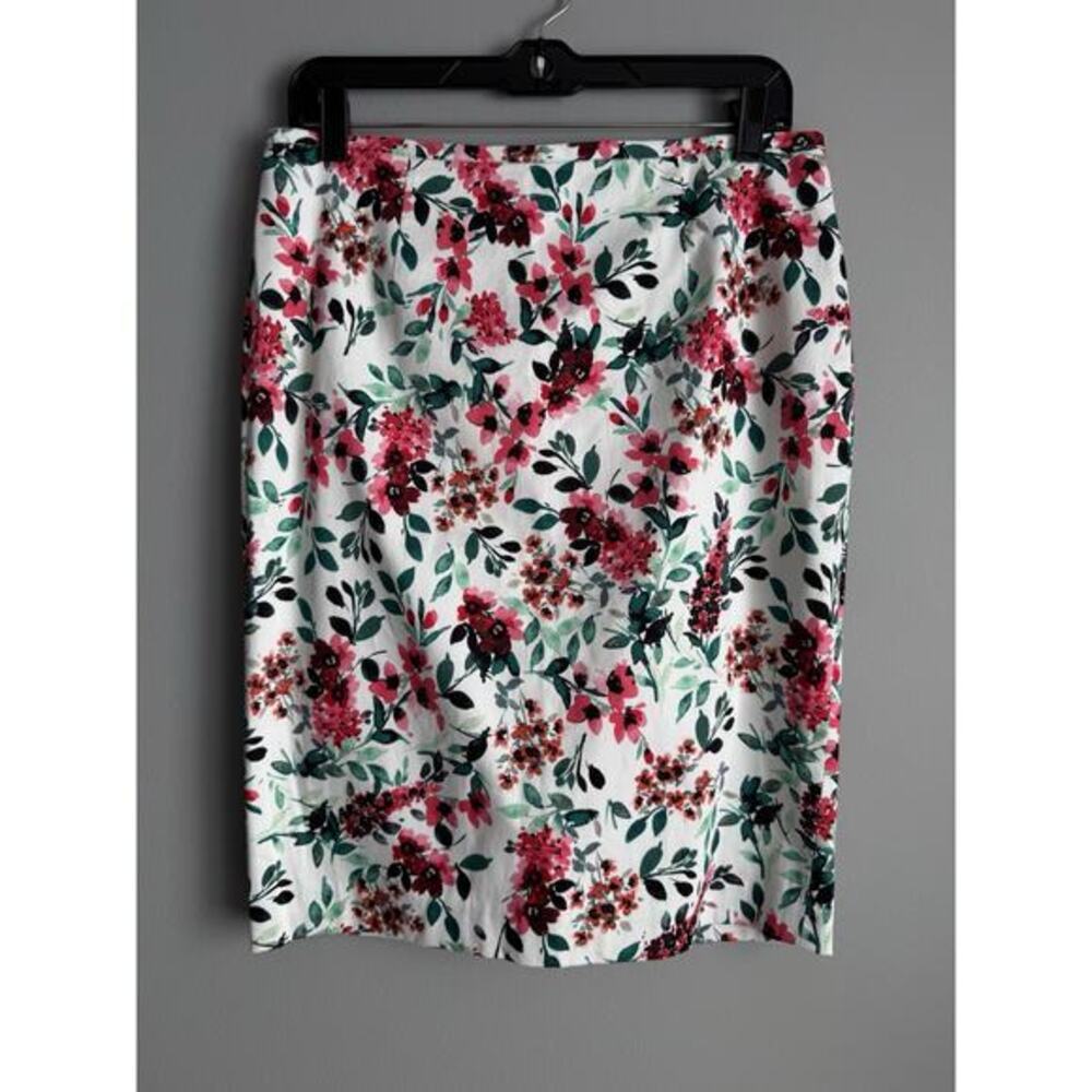 Calvin Klein Pencil Skirt Womens Size 8 Floral Knee Length Stretch